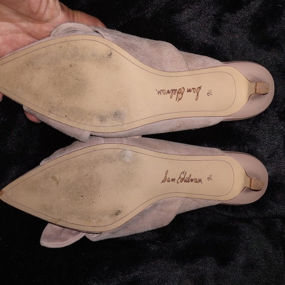 Sam Edelman Suede slip on Blush heels - Picture 3 of 3